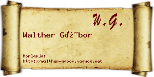 Walther Gábor névjegykártya