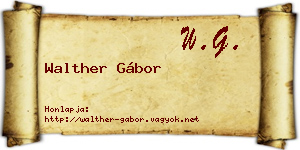 Walther Gábor névjegykártya
